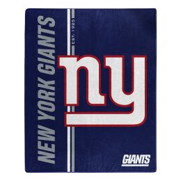 NY Giants OFFICIAL NFL "Restructure" Raschel Throw Blanket;  50" x 60"