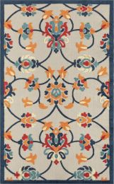 Stylish Classic Pattern Design Floral Damask High-Low Indoor Outdoor Area Rug